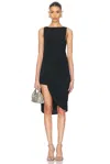 Jacquemus Draped Sleeveless Peplum Dress With Asymmetrical Hem In Black