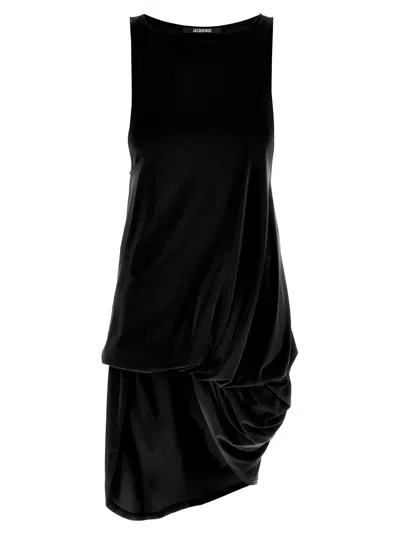 Jacquemus Women's La Robe Peplo Courte In Black
