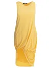 Jacquemus Peplo Sleeveless Draped High-low Dress In Yellow
