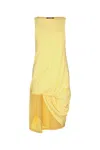 Jacquemus La Robe Peplo Courte In Yellow