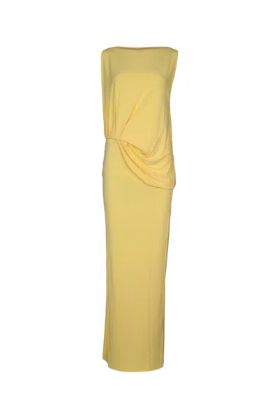 Jacquemus Peplo Stretch-jersey Maxi Dress In Yellow