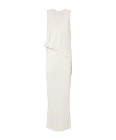 Jacquemus La Robe Peplo Longue Draped Long Dress In White