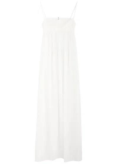 Jacquemus La Robe Peplo Sheer Chiffon Maxi Dress In White