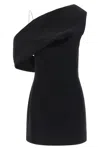 Jacquemus Asymmetric One Shoulder Mini Dress In Black