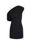 Jacquemus One Shoulder Mini Dress With Asymmetric Neckline In Black
