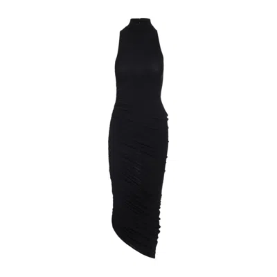 JACQUEMUS JACQUEMUS LA ROBE PIAZZA BLACK ACETATE MIDI DRESS