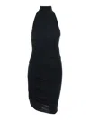 Jacquemus La Robe Piazza Courte Black Dress With High Neck And Ruffle Details In Black Fabric In Black