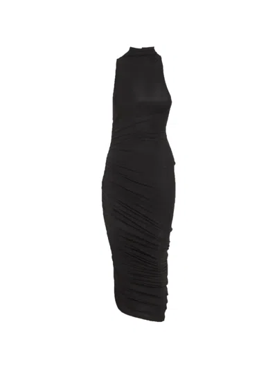 Pre-owned Jacquemus La Robe Piazza Ruched Midi Dress In Black