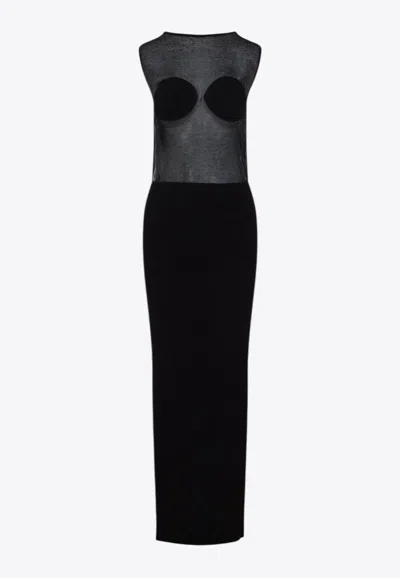Jacquemus La Robe Platano Sheer Maxi Dress In Black