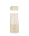 Jacquemus La Robe Raphia Cut-out Fringed Dress In Nude