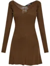 Jacquemus La Robe Ribbed Minidress In Brown