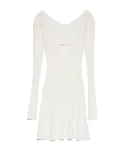 Jacquemus La Robe Ribbed Minidress In White
