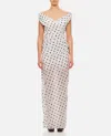 Jacquemus Rita Draped Gathered Polka-dot Crepe De Chine Maxi Dress In White