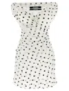 Jacquemus 'the Rita' White Dress With V-neck And Polka Dot Motif