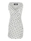 Jacquemus 'the Rita' White Dress With V-neck And Polka Dot Motif