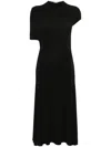 Jacquemus La Robe Salerno Asymmetric Open-back Stretch-jersey Midi Dress In Black