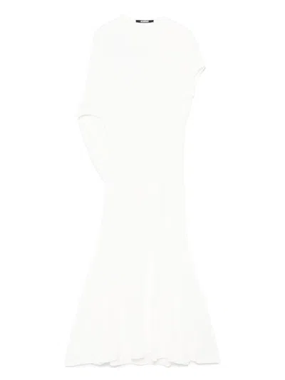 Jacquemus La Salerno Midi Dress In White