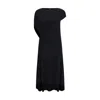 Jacquemus La Robe Salerno Asymmetric Open-back Stretch-jersey Midi Dress In Black