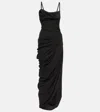Jacquemus La Robe Saudade Long Viscose Blend Dress In Black