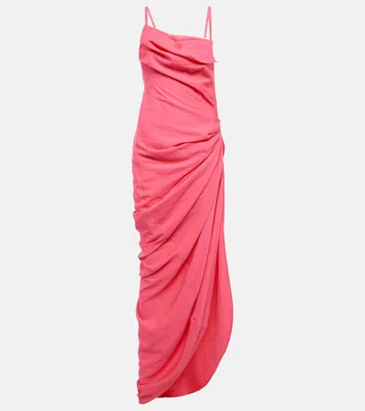 Jacquemus Pink Le Papier 'la Robe Saudade Longue' Maxi Dress