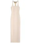 Jacquemus La Robe Scala Stretch-knit Maxi Dress In Off White