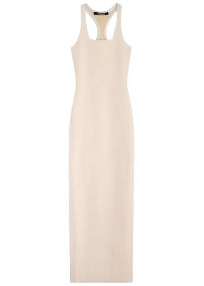 Jacquemus La Robe Scala Stretch-knit Maxi Dress In Off White