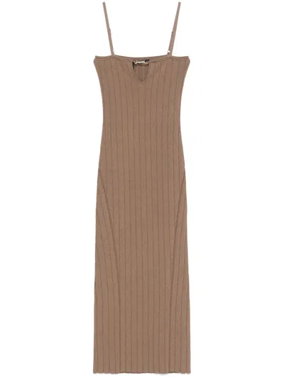 JACQUEMUS LA ROBE SIERRA À BRETELLES MIDI DRESS