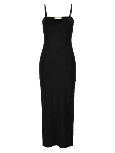 Jacquemus La Dressing Gown Sierra Bretelles Dress In Black