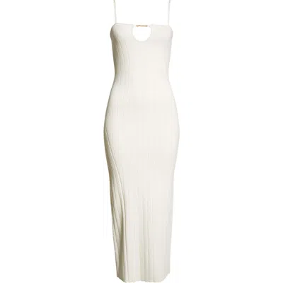 Jacquemus La Robe Sierra Bretelles Midi Dress In Off-white
