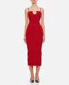 Jacquemus Red La Casa 'la Robe Sierra Bretelles' Midi Dress In Red