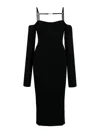 Jacquemus La Robe Sierra Ribbed Midi Dress In Black