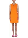 Jacquemus Sorbetto Knitted Mini Dress In Orange