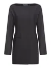 Jacquemus Belted Waist Dress With Back Belt Detail In Black