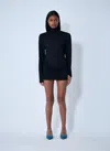 Jacquemus Knee-length Turtleneck Dress With Draped Side Seams In Black