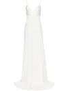 Jacquemus Peplo Jersey And Muslin Maxi Dress In White