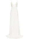 Jacquemus Peplo Jersey And Muslin Maxi Dress In White
