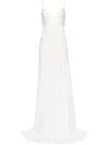 Jacquemus Peplo Jersey And Muslin Maxi Dress In Neutrals