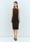 Jacquemus Spoglio High-neck Plunging-side Satin Dress In Black