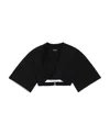 Jacquemus La Robe T-shirt Bahia Cotton Crop Top In Black