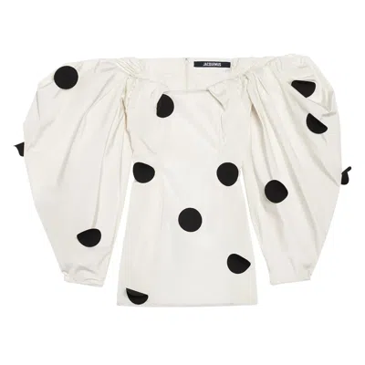 Pre-owned Jacquemus La Robe Taffetas Dress 'off White/black' | Women's Size 36