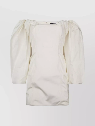 JACQUEMUS LA ROBE TAFFETAS PUFF SLEEVE MINI DRESS