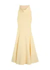 Jacquemus La Robe Triangle Crepe Midi Dress In Neutral