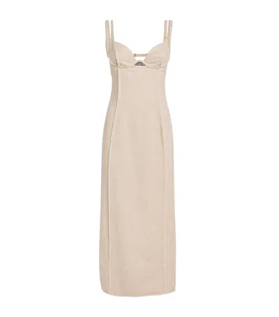 Jacquemus La Robe Valerie Midi Dress In Beige