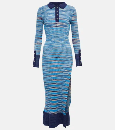 Jacquemus La Robe Zucca Knit Dress In Blue