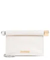 Jacquemus La Petite Natural Pochette Golden Logo In White