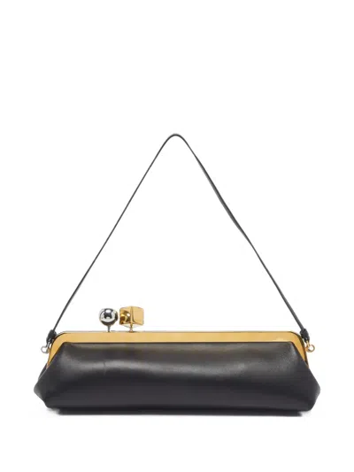 Pre-owned Jacquemus La Salon Clasp Clutch Bag In Black