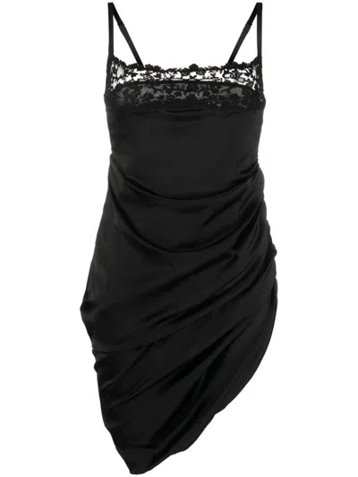 Jacquemus La Dressing Gown Saudade Mini Dress In Black