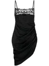 Jacquemus La Saudade Brodée Stretch Viscose Mini Dress In Black