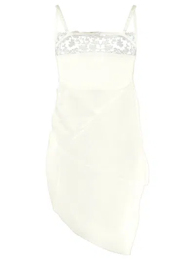 Jacquemus La Saudade Brodée Mini Dress In White