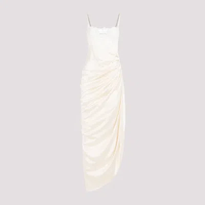 Jacquemus Long Asymmetric Lingerie Dress In White